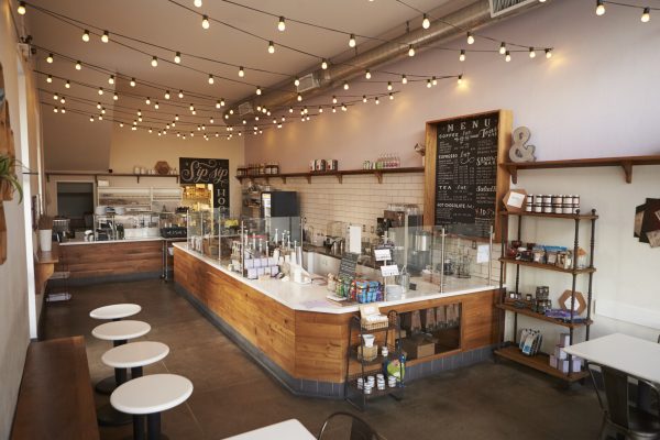 Empty cafe or bar interior, daytime